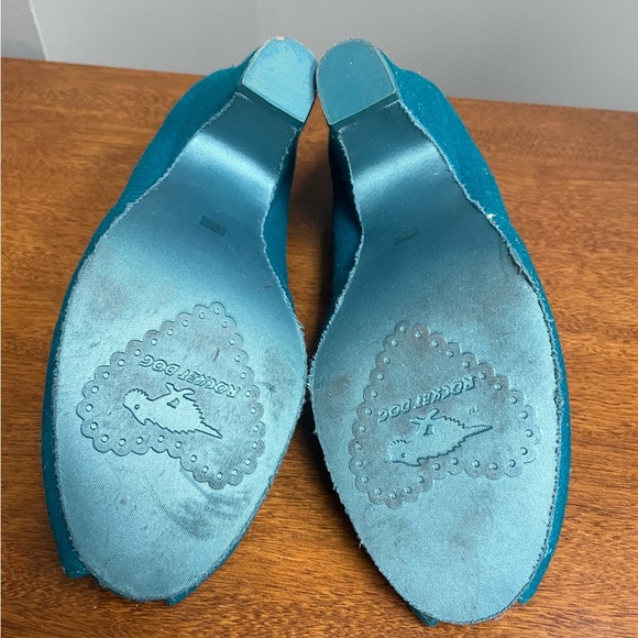Rocket Dog Turquoise Peep Toe Heels Women’s Size 8 - Picture 5 of 5